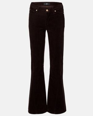 7 For All Mankind Twisted Dojo Tailorless Corduroy Flared Trousers - Black
