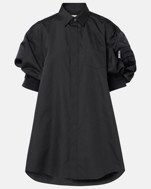 Sacai Puff Sleeve Minidress - Black