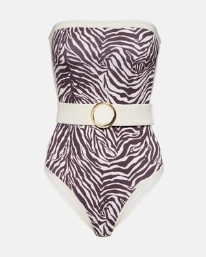 Alexandra Miro Whitney Zebra-Print Swimsuit - Multicolour