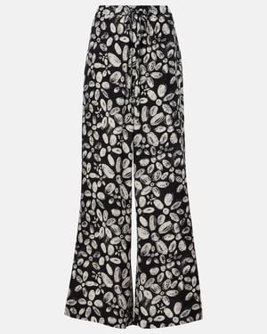 Marni Printed Wide-Leg Trousers - White