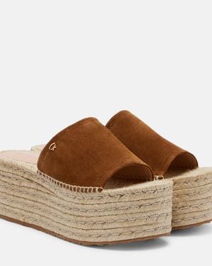 Gianvito Rossi Suede Espadrille Sandals - Brown