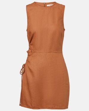 SIR. D'Orsay Linen Minidress - Brown