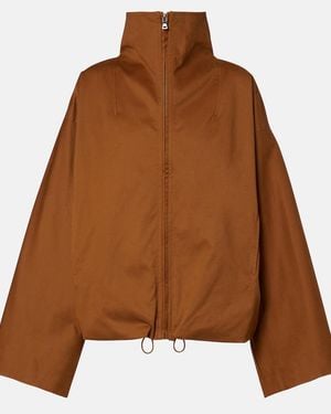 Nour Hammour Francois Cotton-Blend Jacket - Brown