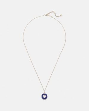 Mateo Halskette Aus 14Kt Gelbgold Mit Diamanten Und Lapislazuli - Weiß