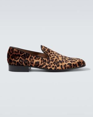 Gianvito Rossi Leopard-Print Loafers - Brown