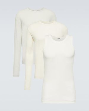 Jil Sander Set Of 3 Cotton Jersey T-Shirts - White