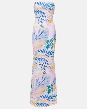 Alexandra Miro Elodie Printed Maxi Dress - Blue