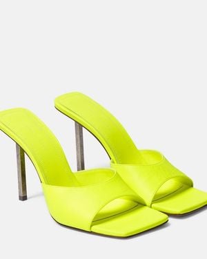 AMINA MUADDI Laura Leather Mules - Yellow