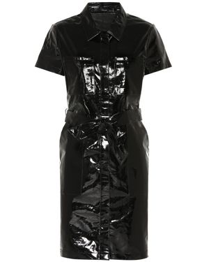 J Brand Lucille Kurzes Hemdblusenkleid Aus Lackleder Mit Gürtel - Schwarz