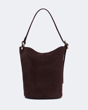 JOSEPH Bucket Mini Suede Shoulder Bag - Brown