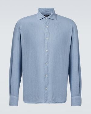 Thom Sweeney Linen Shirt - Blue