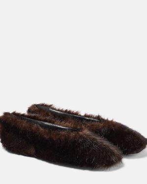Magda Butrym Leather-Lined Ballet Flats - Brown