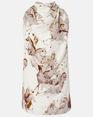 Altuzarra Sleary Draped Silk Top - Natural