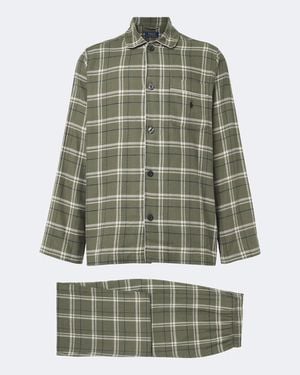 Polo Ralph Lauren Checked Cotton Flannel Pajamas - Green