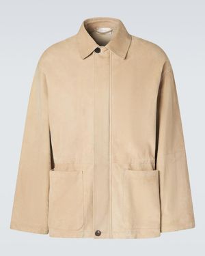 The Row Vilmo Suede Jacket - Natural