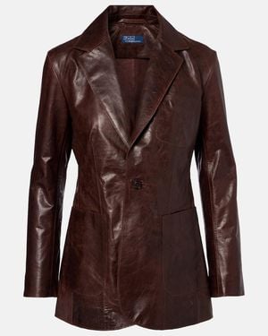 Polo Ralph Lauren Leather Blazer - Brown