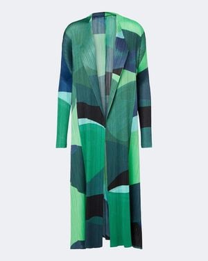Pleats Please Issey Miyake Cardigan Orbit - Grün