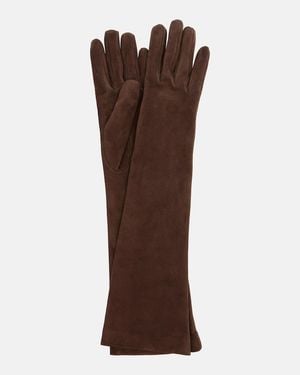 Brunello Cucinelli Handschuhe Aus Veloursleder - Braun