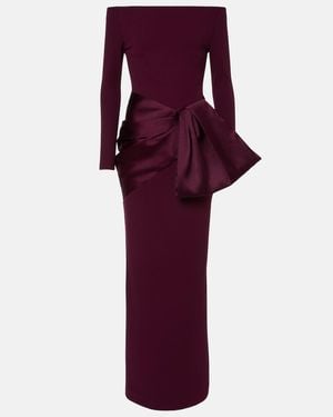 Solace London Kori Satin-Trimmed Gown - Purple