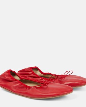The Row Ballerinas Aus Leder - Rot