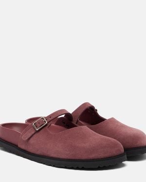 Birkenstock Maria Suede Clogs - Red