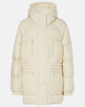 Yves Salomon Shearling-Trimmed Down Jacket - Natural