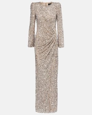 Jenny Packham Marie Sequined Gown - Natural