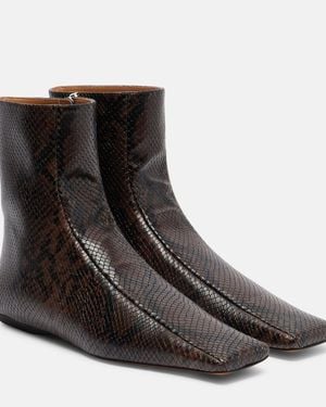 Stella McCartney Snake-Effect Ankle Boots - Brown