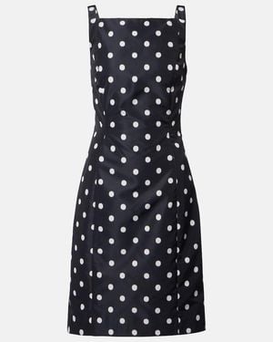 Patou Polka-Dot Faille Minidress - Blue