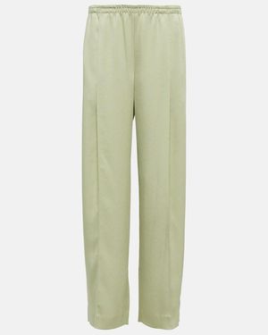 Vince Wide-leg Satin Trousers - Green
