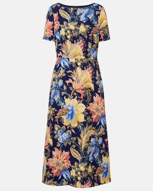 Etro Floral Midi Dress - Blue