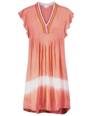Poupette Sasha Fringed And Tie-Dye Minidress - Pink