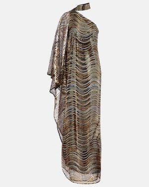 Taller Marmo Glaum One-Shoulder Sequined Gown - Metallic