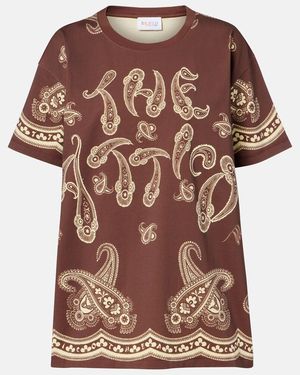 The Attico Bandana Oversized Cotton Jersey T-Shirt - Brown
