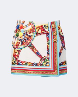 Dolce & Gabbana Carretto Cotton Miniskirt - Red