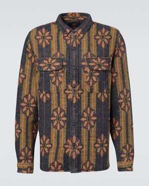 RRL Floral Striped Cotton Jacquard Shirt - Green