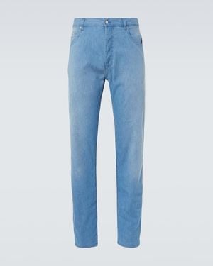 Prada Straight Mid-Rise Jeans - Blau