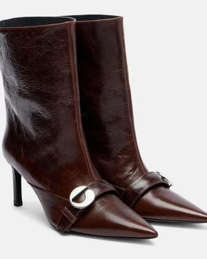 Coperni Belt Leather Ankle Boots - Brown