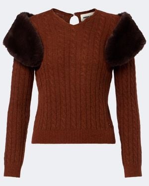 ShuShu/Tong Cable-Knit Wool-Blend Jumper - Brown