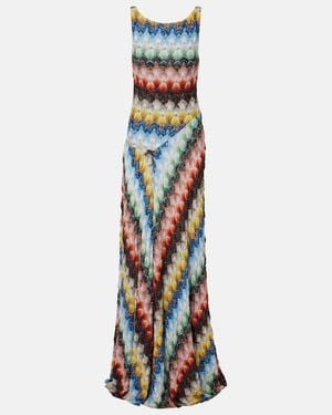 Missoni Open-Back Lame Maxi Dress - White