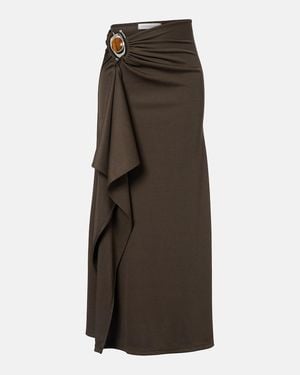 Christopher Esber Occhio Embellished Jersey Maxi Skirt - Brown