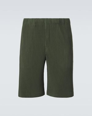 Homme Plissé Issey Miyake Colour Pleats 2 Bermuda Shorts - Green