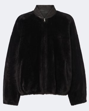 Arma Reversible Shearling Bomber Jacket - Black