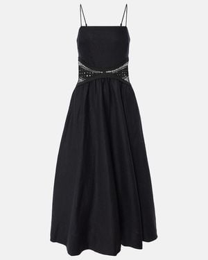 Jonathan Simkhai Malena Linen-Blend Midi Dress - Black