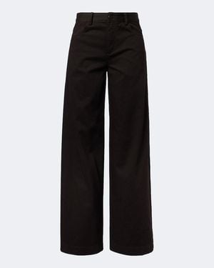 Vince Cotton Twill Wide-Leg Pants - Black