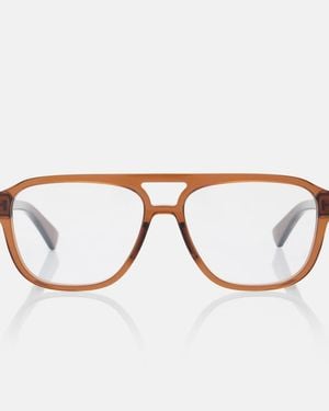 Bottega Veneta Triangle Stud Aviator Glasses - Brown
