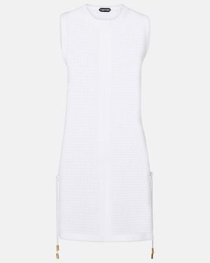 Tom Ford Open-Knit Minidress - White