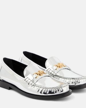 Versace Loafers Medusa '95 Aus Metallic-Leder - Weiß