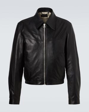 Lemaire Leather Blouson Jacket - Black