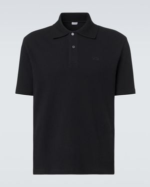 Loewe Double L Cotton Pique Polo Shirt - Black
